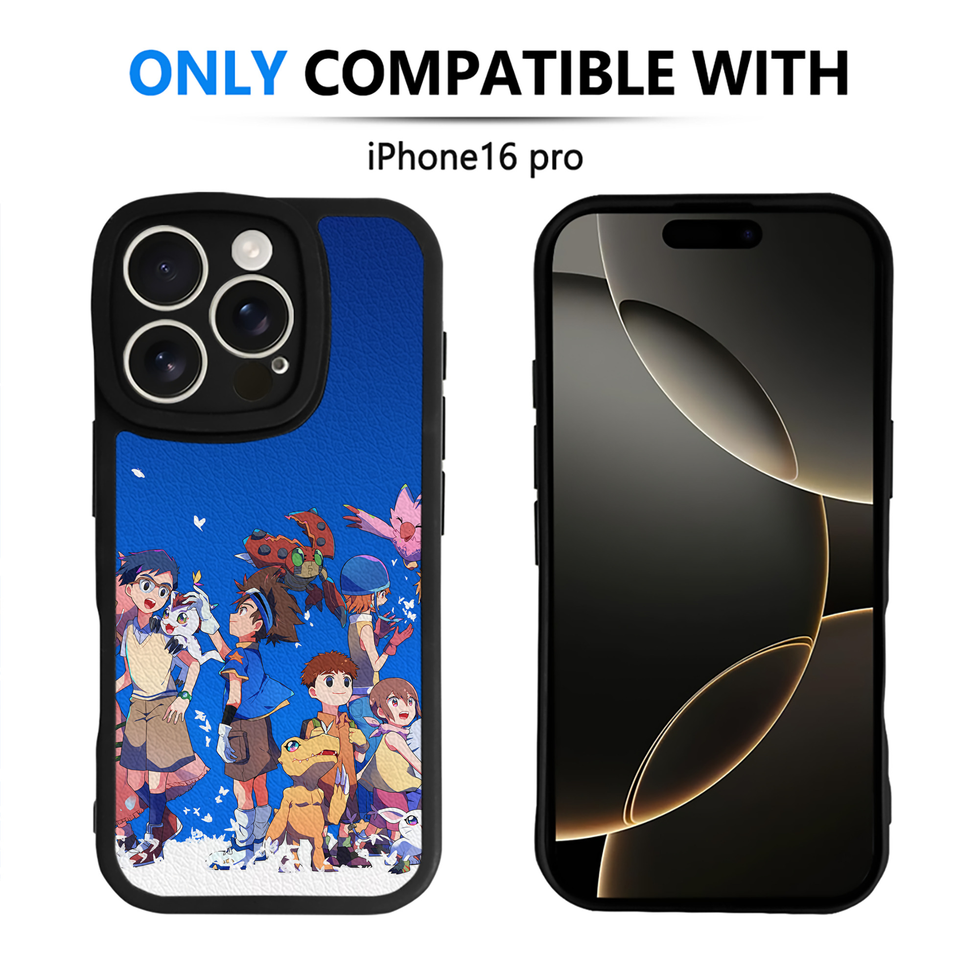 （画像用） Digimon デジタルモンスター/デジモン 【iPhone 16シリーズ対応】シリコンスマホケース（レザー調） 材質：シリコン